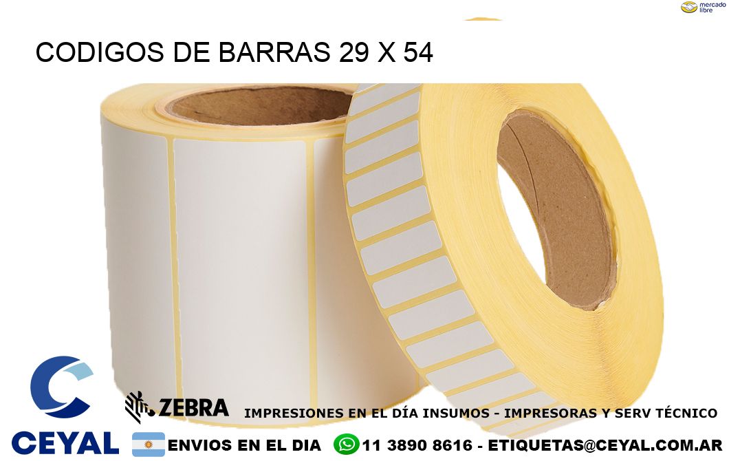 CODIGOS DE BARRAS 29 x 54