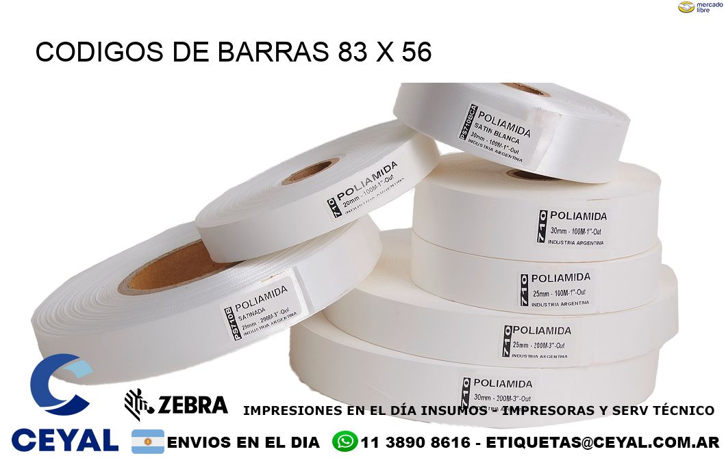 CODIGOS DE BARRAS 83 x 56