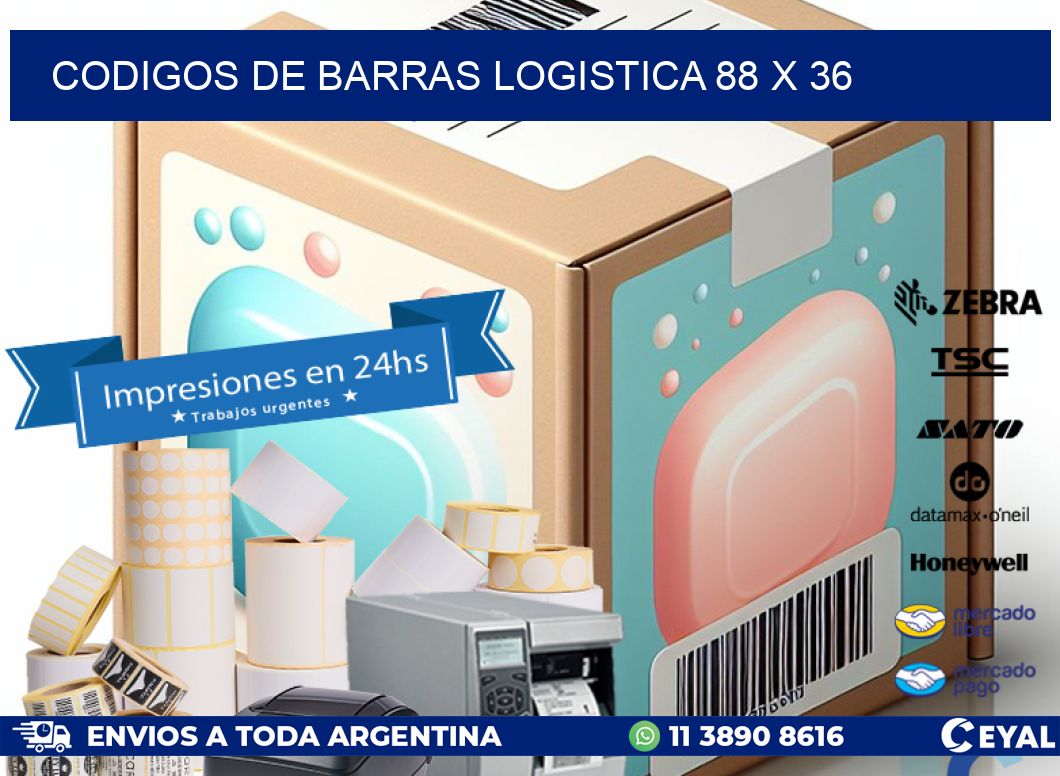 CODIGOS DE BARRAS LOGISTICA 88 x 36