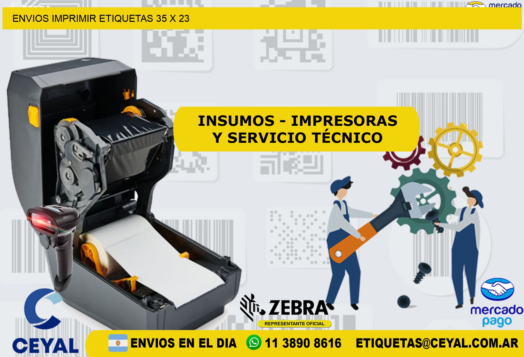 ENVIOS IMPRIMIR ETIQUETAS 35 x 23