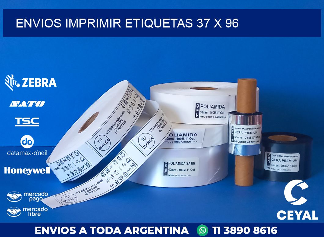 ENVIOS IMPRIMIR ETIQUETAS 37 x 96