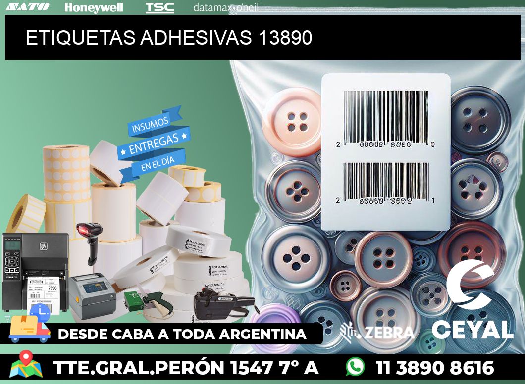 ETIQUETAS ADHESIVAS 13890