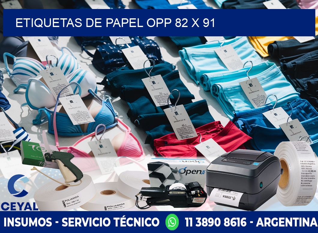 ETIQUETAS DE PAPEL OPP 82 x 91