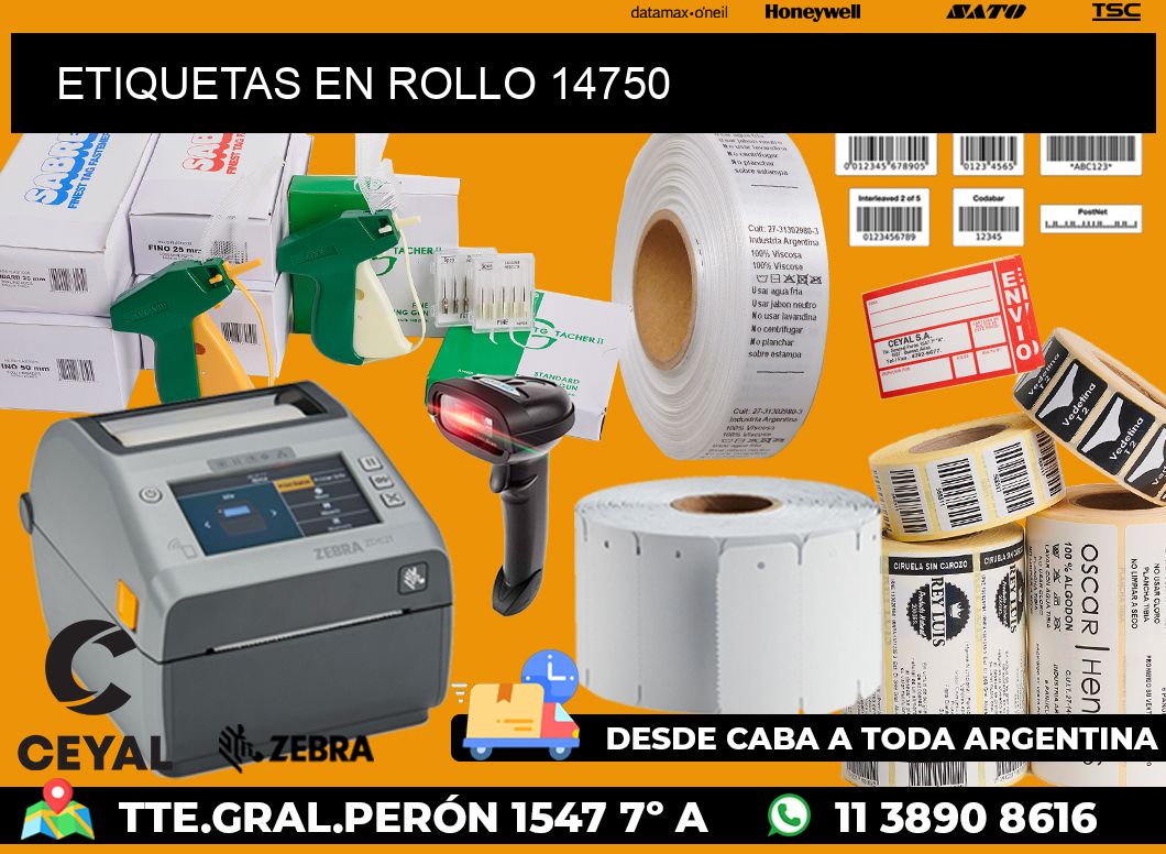 ETIQUETAS EN ROLLO 14750