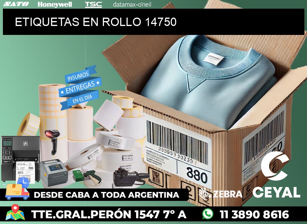 ETIQUETAS EN ROLLO 14750