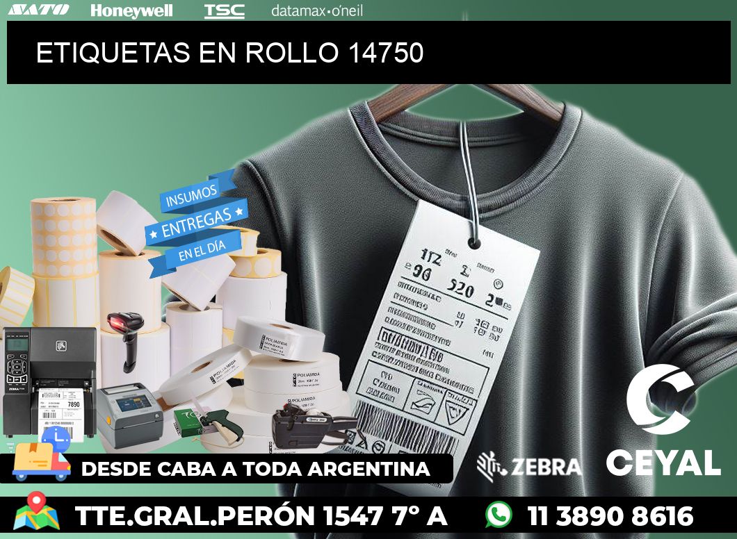 ETIQUETAS EN ROLLO 14750