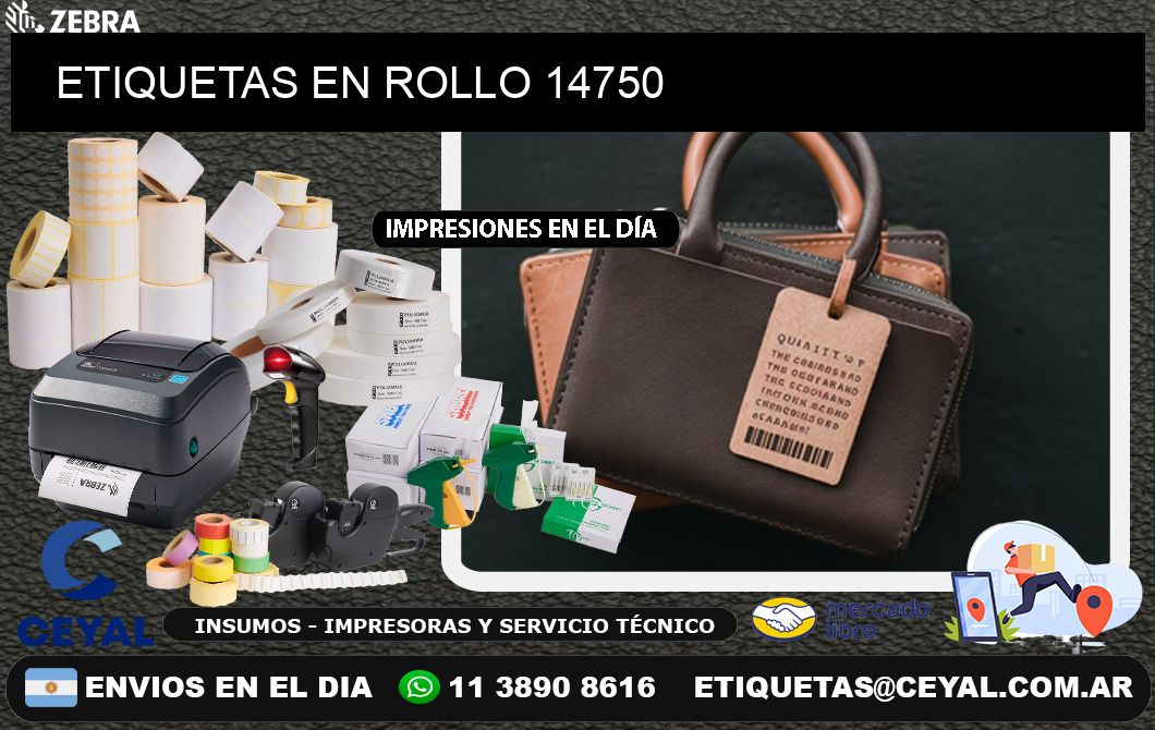 ETIQUETAS EN ROLLO 14750