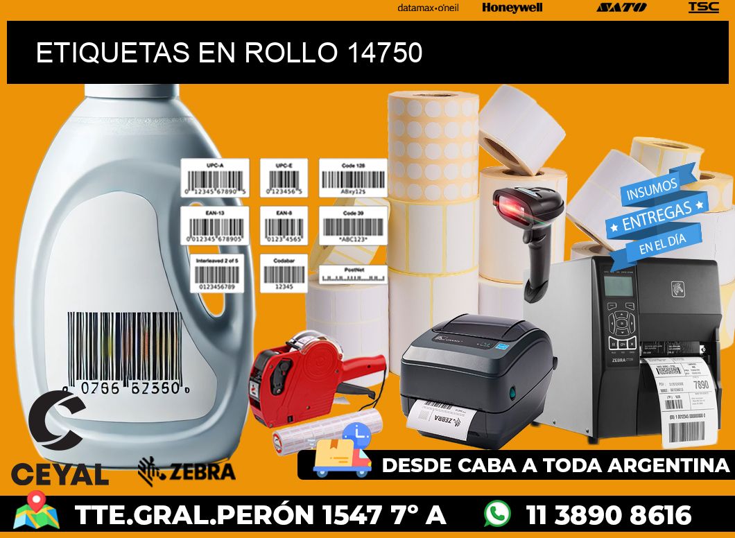 ETIQUETAS EN ROLLO 14750