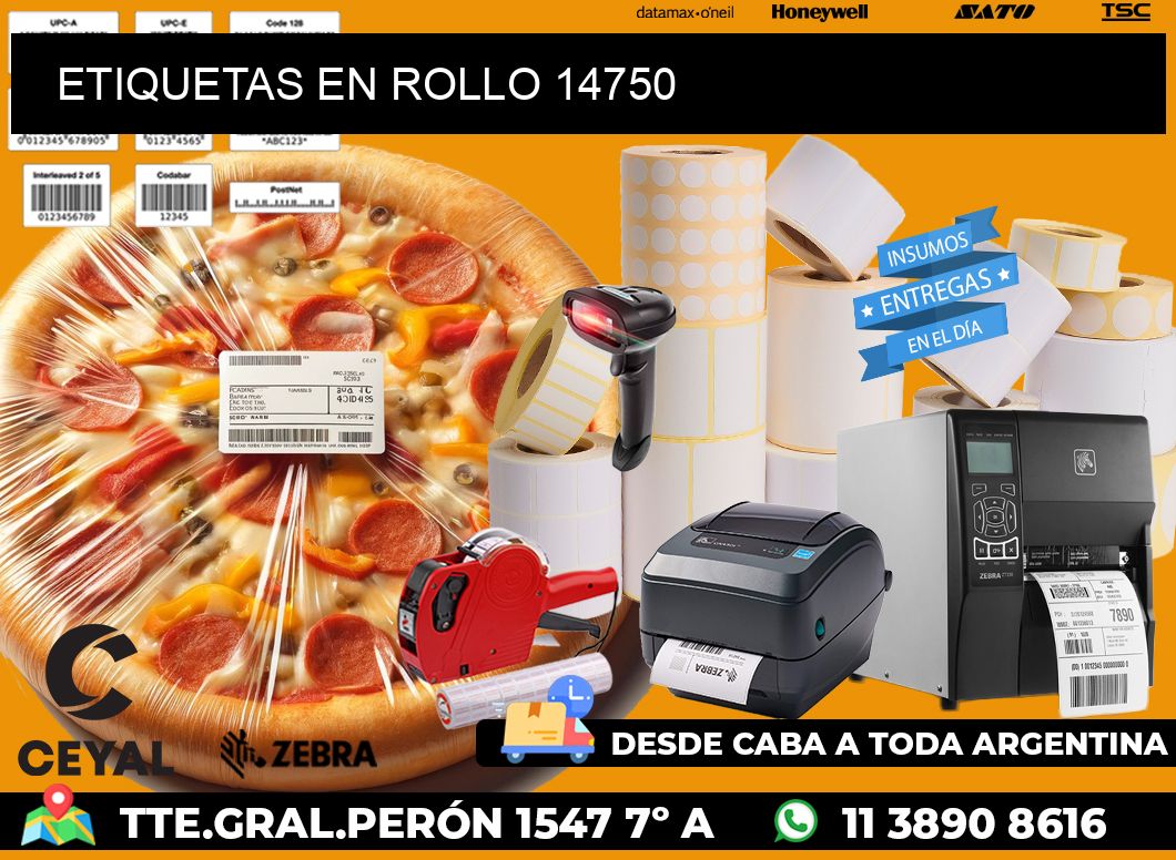 ETIQUETAS EN ROLLO 14750