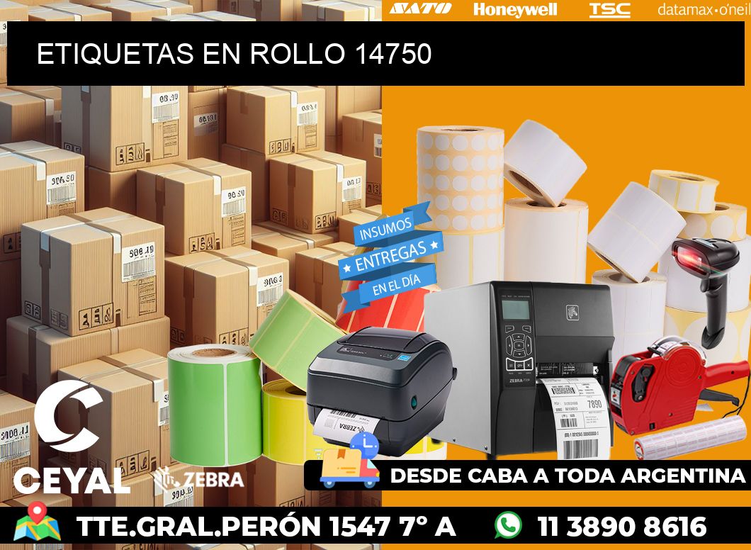 ETIQUETAS EN ROLLO 14750