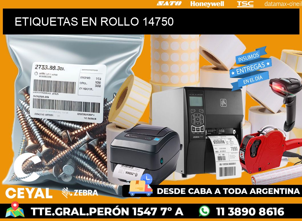 ETIQUETAS EN ROLLO 14750