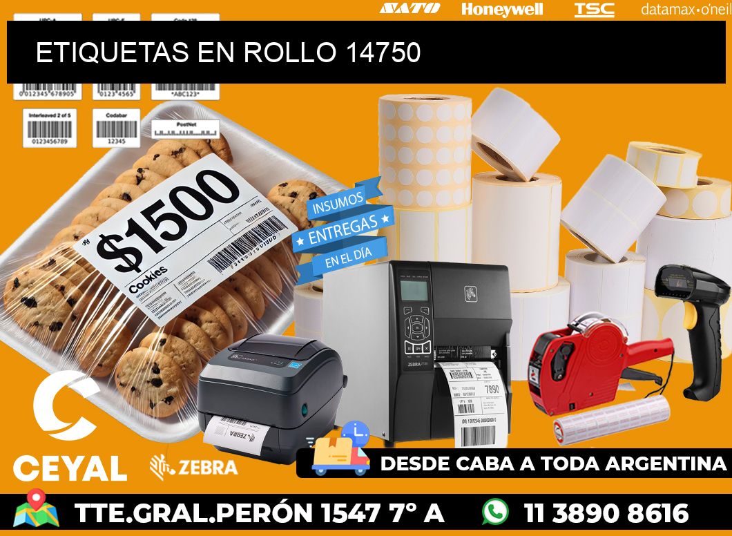 ETIQUETAS EN ROLLO 14750