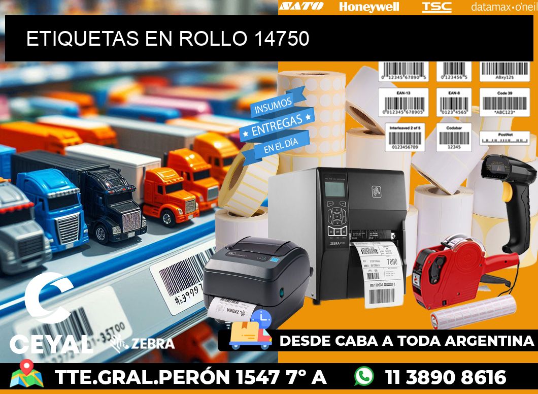 ETIQUETAS EN ROLLO 14750