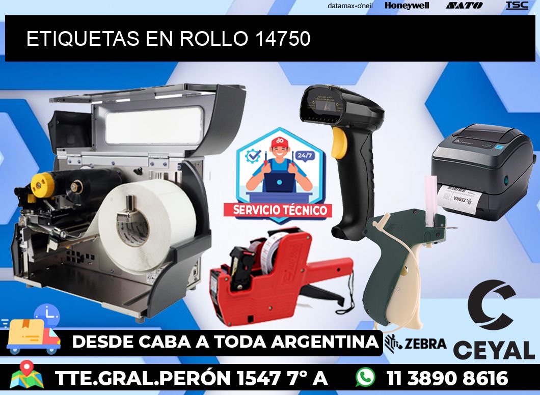 ETIQUETAS EN ROLLO 14750