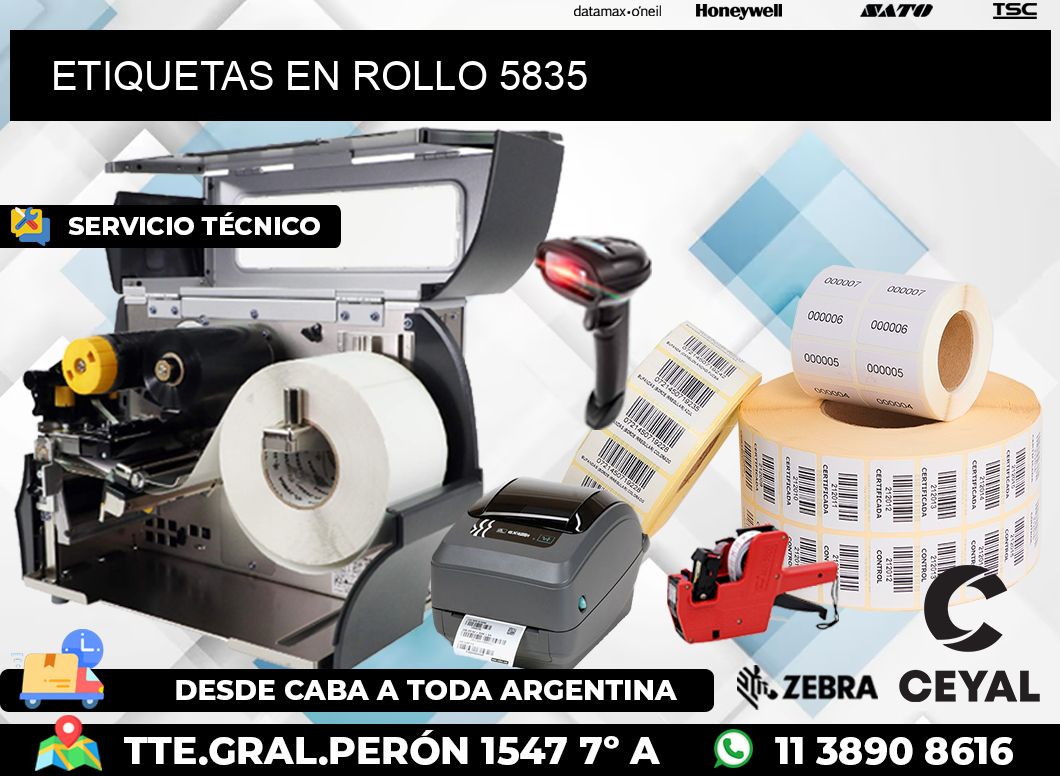 ETIQUETAS EN ROLLO 5835