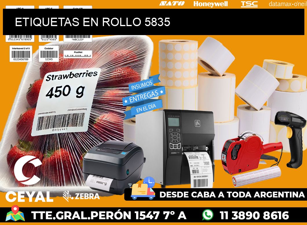 ETIQUETAS EN ROLLO 5835