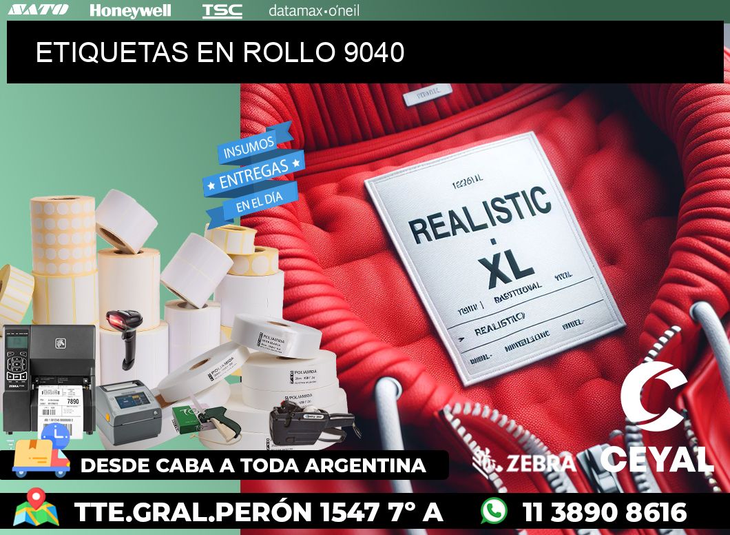 ETIQUETAS EN ROLLO 9040