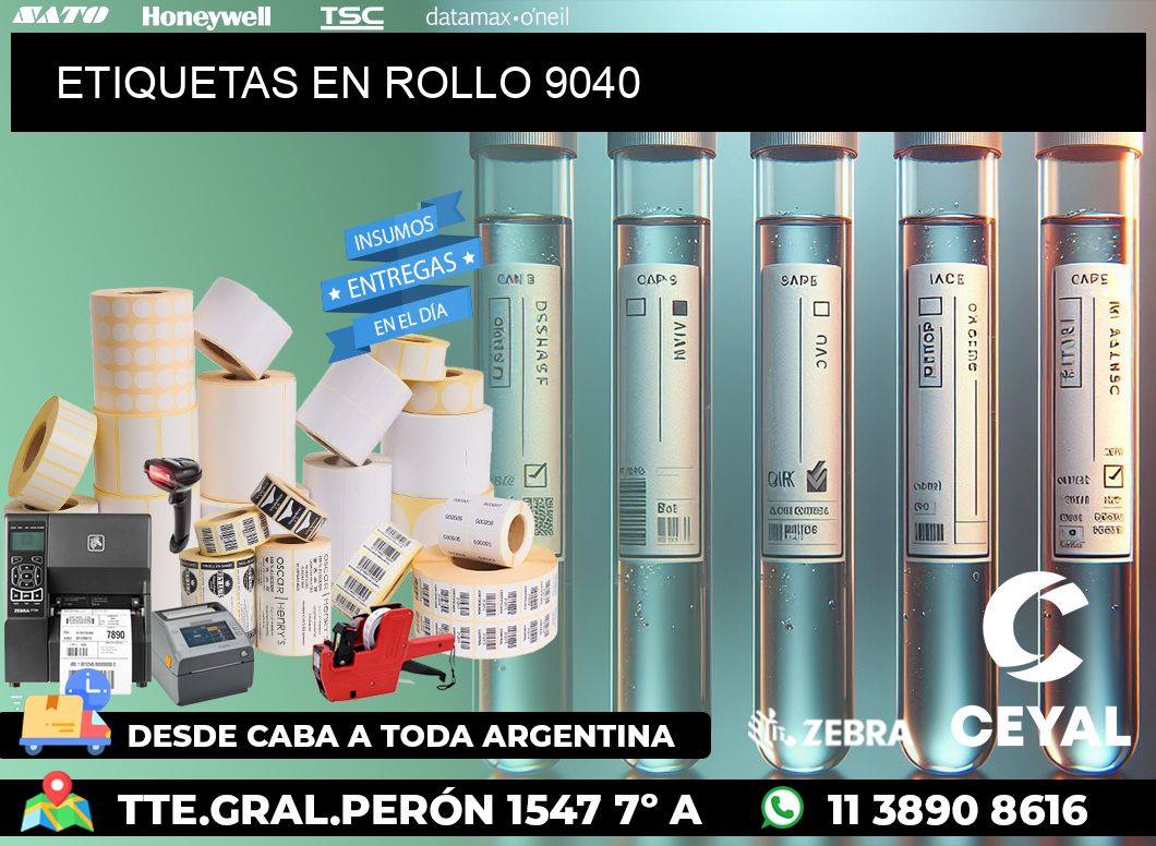 ETIQUETAS EN ROLLO 9040