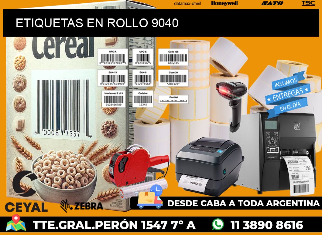 ETIQUETAS EN ROLLO 9040