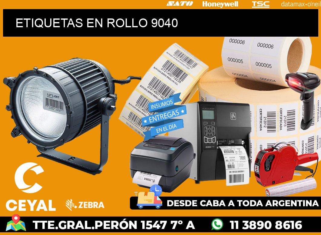 ETIQUETAS EN ROLLO 9040