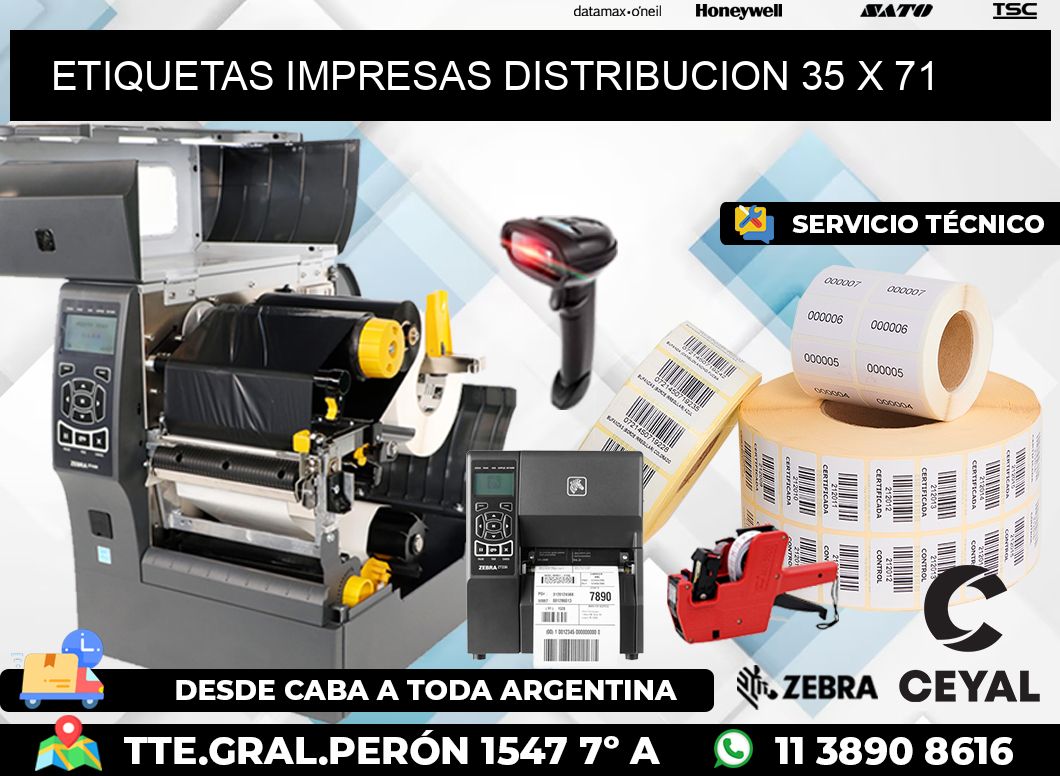 ETIQUETAS IMPRESAS DISTRIBUCION 35 x 71