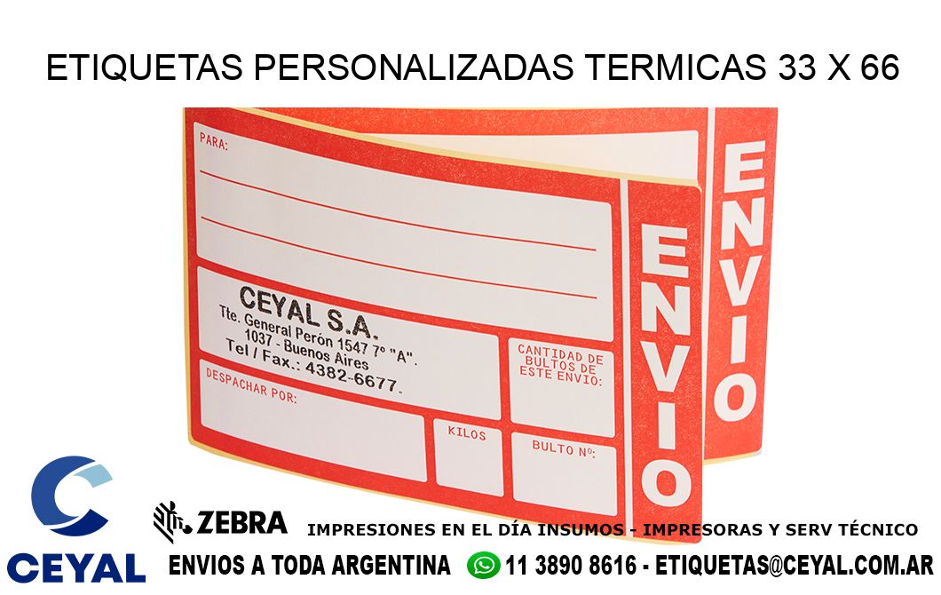 ETIQUETAS PERSONALIZADAS TERMICAS 33 x 66