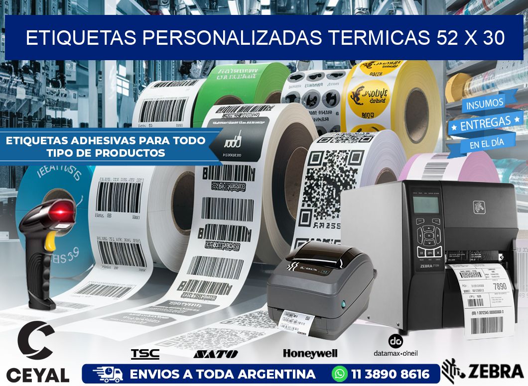 ETIQUETAS PERSONALIZADAS TERMICAS 52 x 30