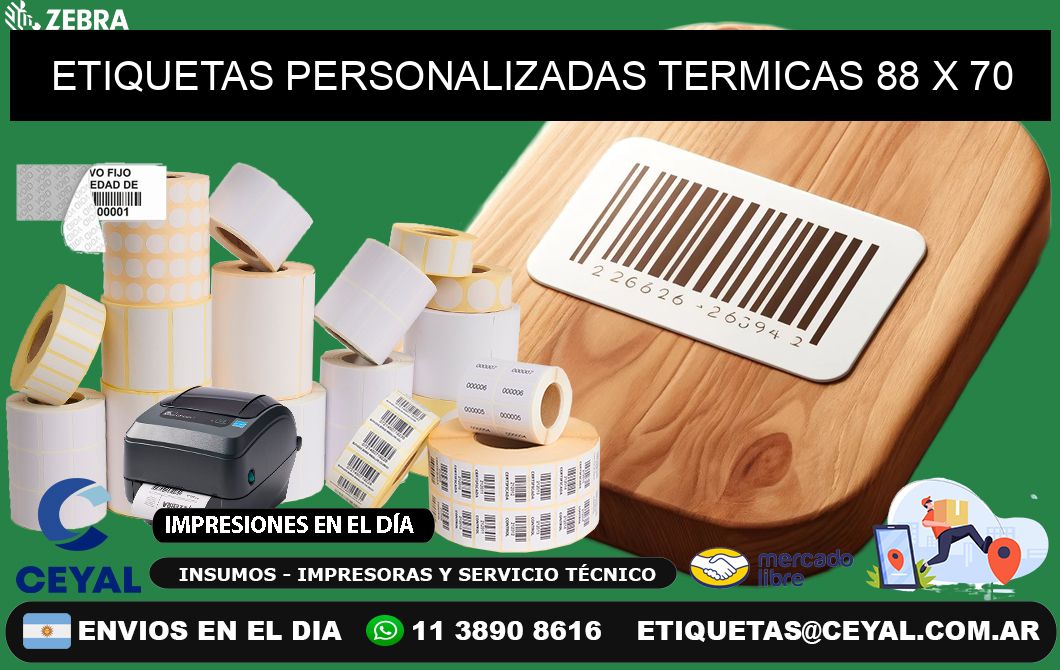 ETIQUETAS PERSONALIZADAS TERMICAS 88 x 70