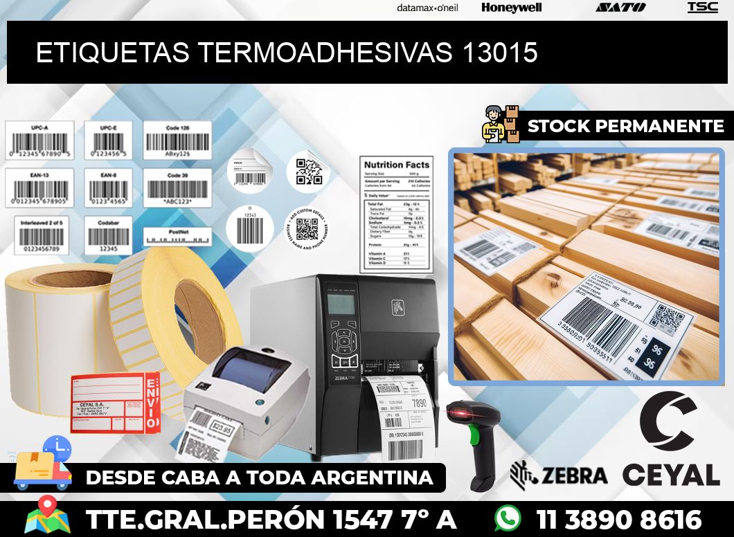 ETIQUETAS TERMOADHESIVAS 13015