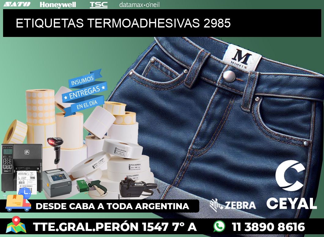 ETIQUETAS TERMOADHESIVAS 2985