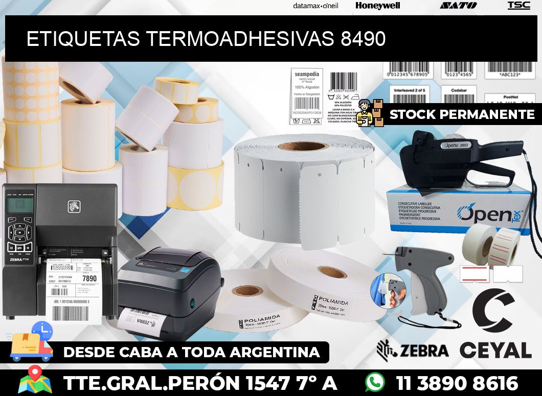 ETIQUETAS TERMOADHESIVAS 8490