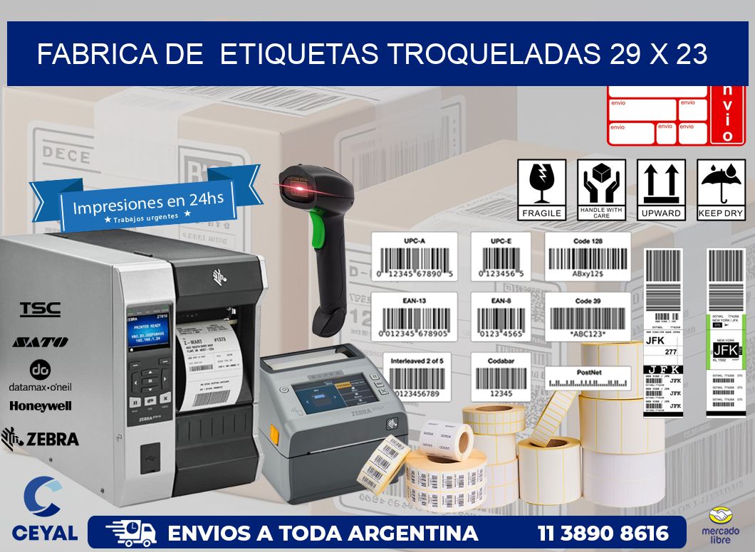 FABRICA DE  ETIQUETAS TROQUELADAS 29 x 23