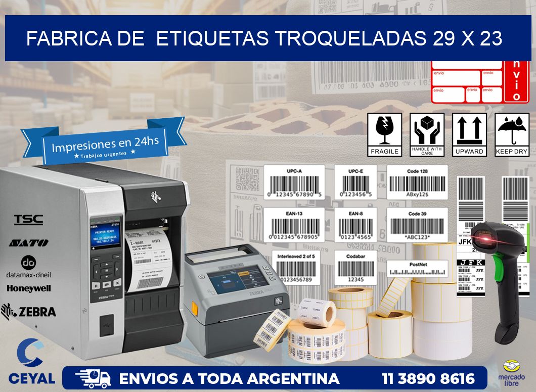 FABRICA DE  ETIQUETAS TROQUELADAS 29 x 23