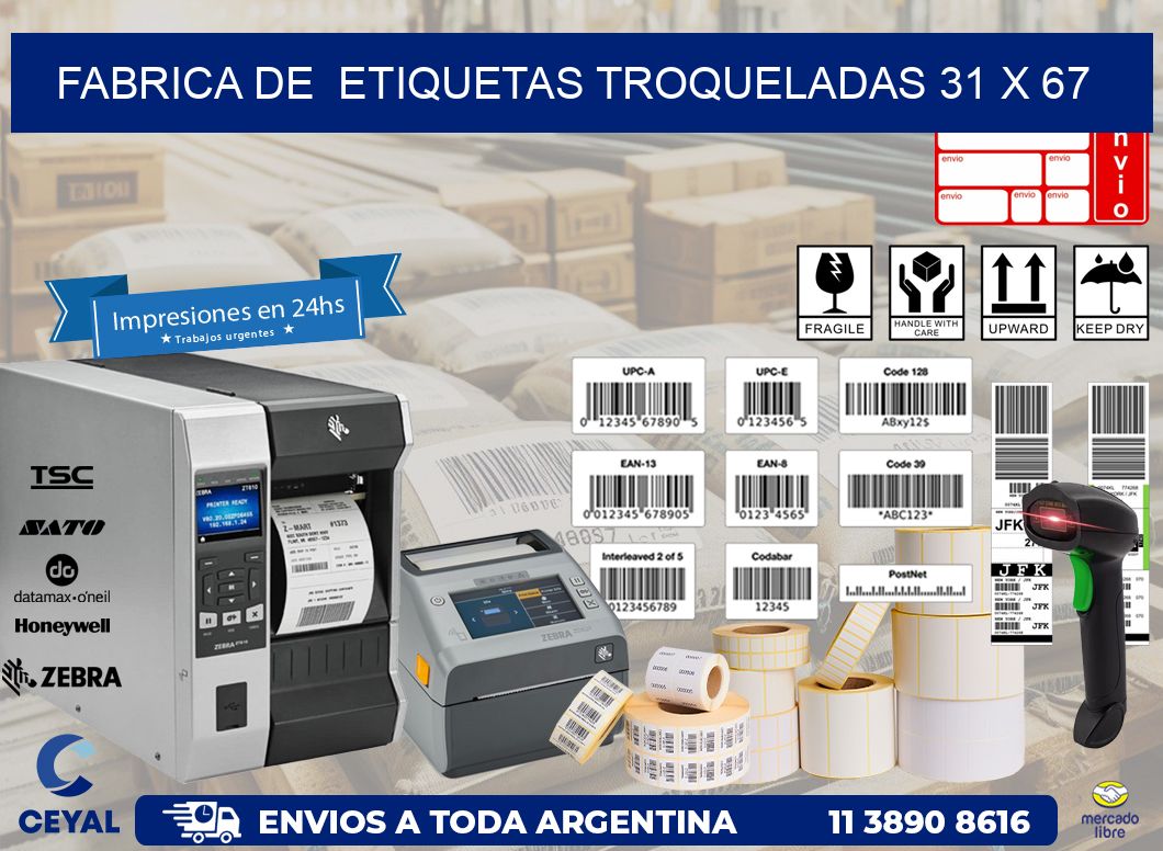 FABRICA DE  ETIQUETAS TROQUELADAS 31 x 67