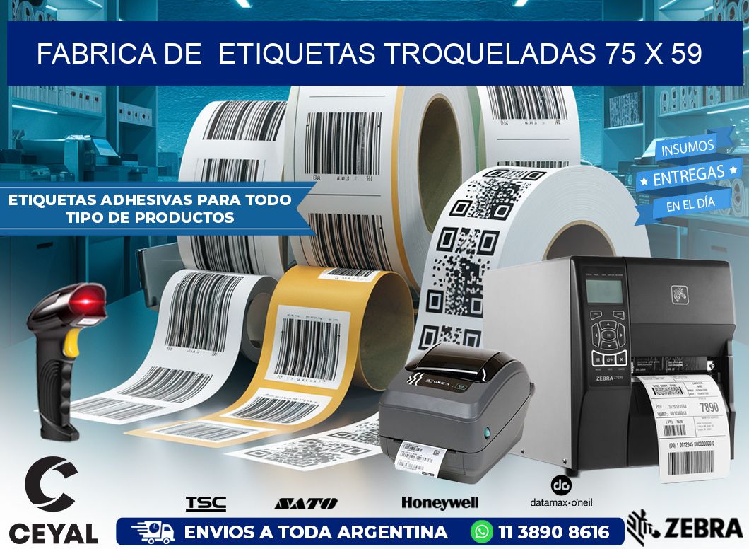 FABRICA DE  ETIQUETAS TROQUELADAS 75 x 59