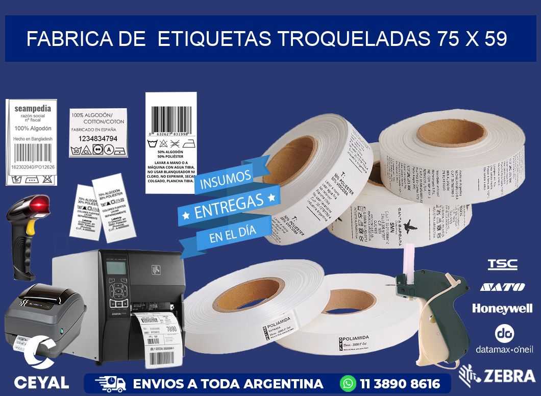 FABRICA DE  ETIQUETAS TROQUELADAS 75 x 59