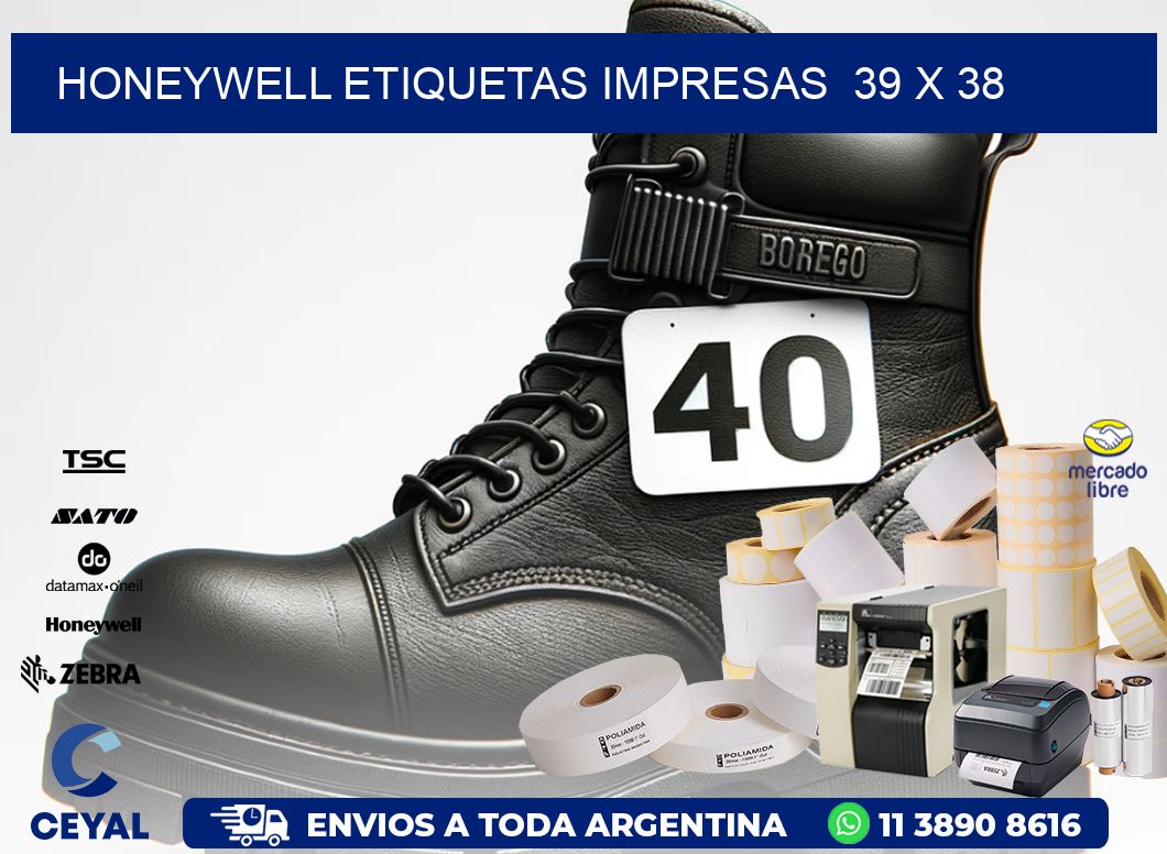 HONEYWELL ETIQUETAS IMPRESAS  39 x 38