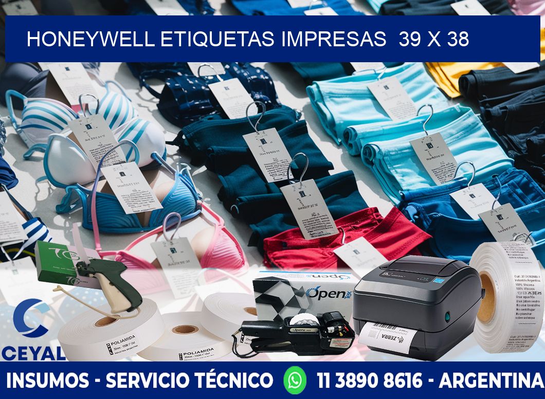 HONEYWELL ETIQUETAS IMPRESAS  39 x 38