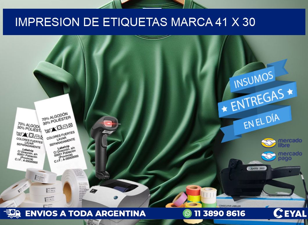 IMPRESION DE ETIQUETAS MARCA 41 x 30