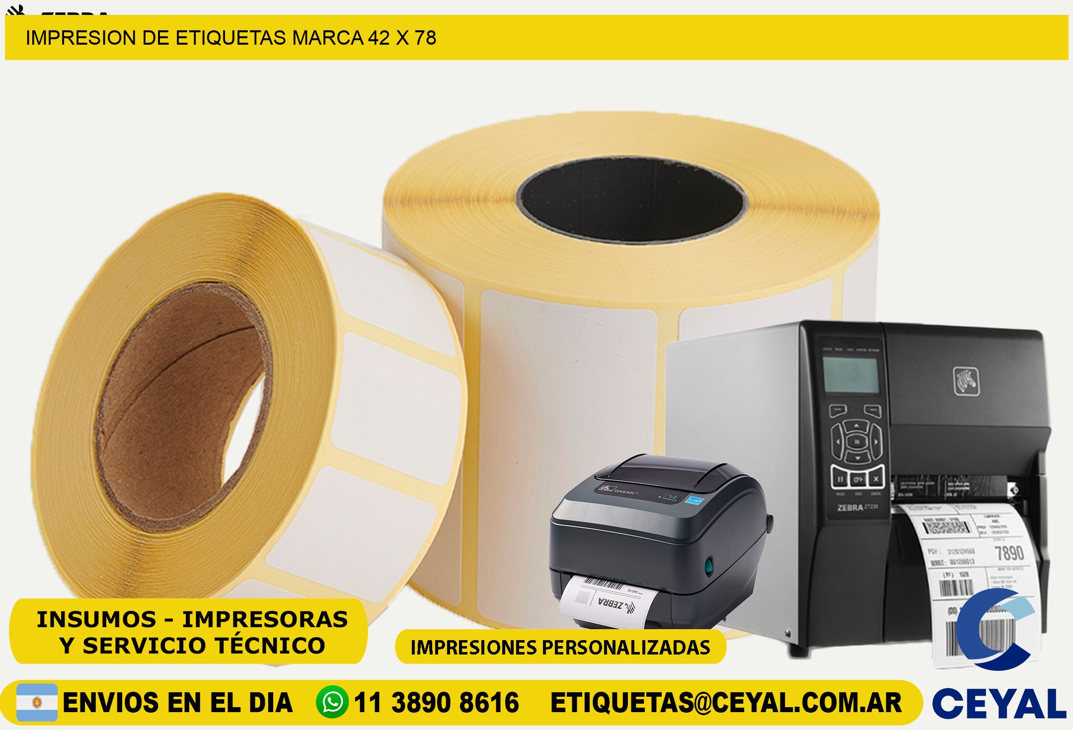 IMPRESION DE ETIQUETAS MARCA 42 x 78