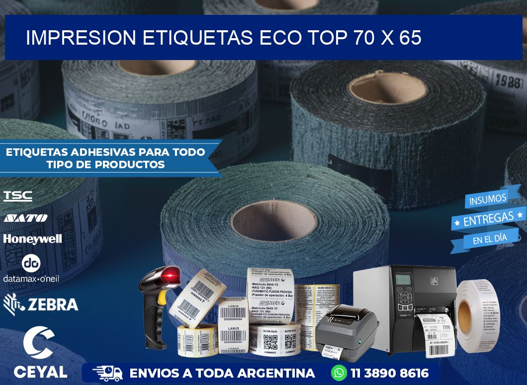 IMPRESION ETIQUETAS ECO TOP 70 x 65