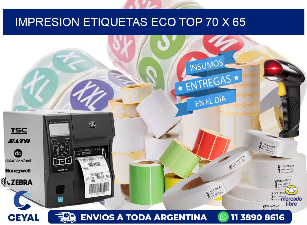 IMPRESION ETIQUETAS ECO TOP 70 x 65