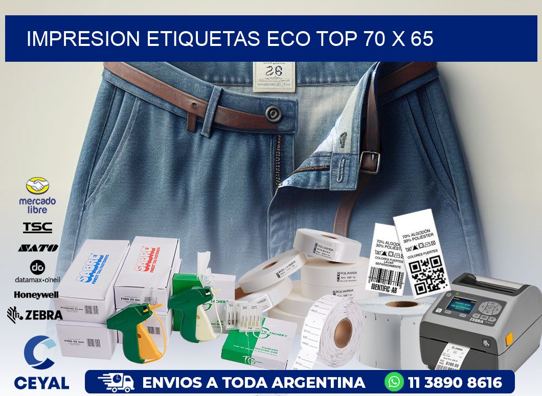 IMPRESION ETIQUETAS ECO TOP 70 x 65