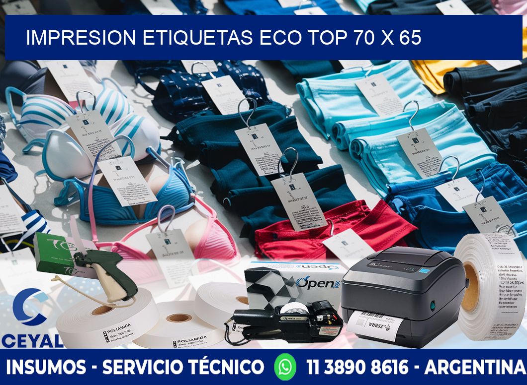 IMPRESION ETIQUETAS ECO TOP 70 x 65