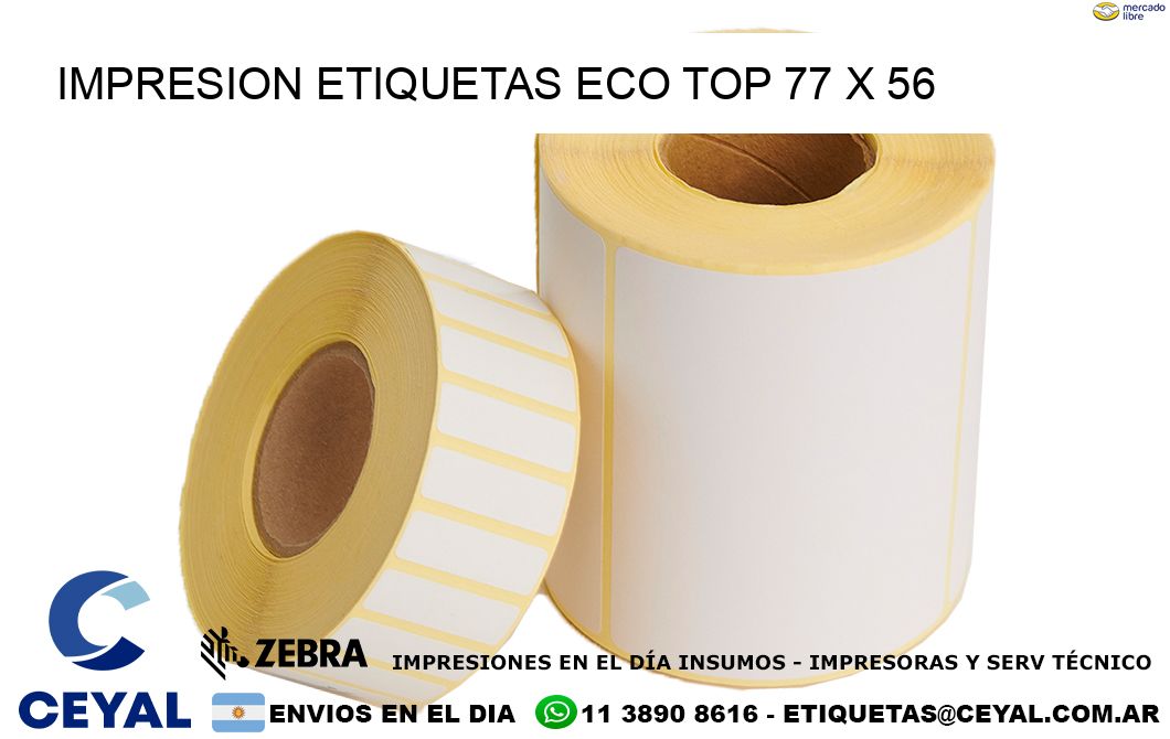 IMPRESION ETIQUETAS ECO TOP 77 x 56