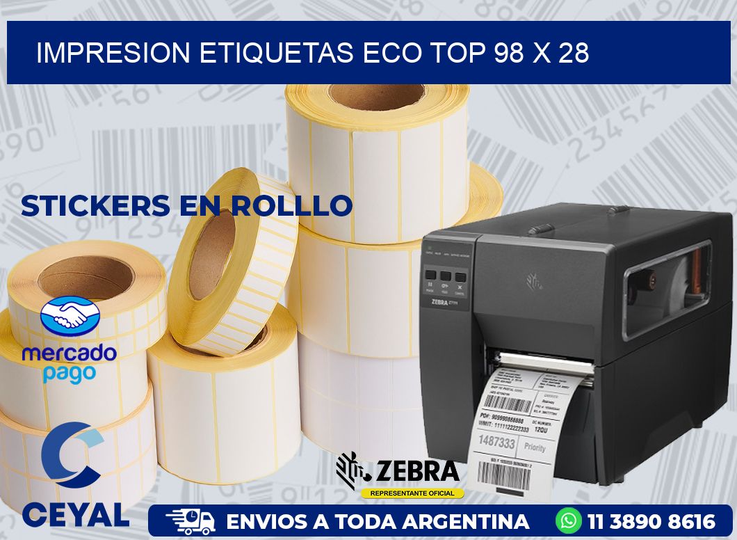 IMPRESION ETIQUETAS ECO TOP 98 x 28