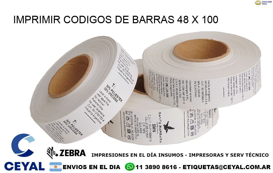 IMPRIMIR CODIGOS DE BARRAS 48 x 100