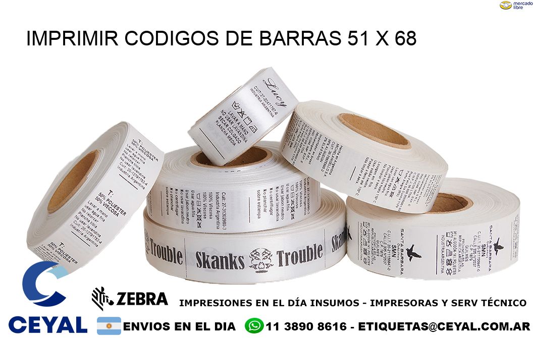 IMPRIMIR CODIGOS DE BARRAS 51 x 68