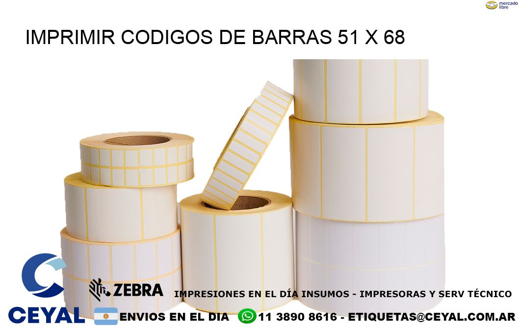 IMPRIMIR CODIGOS DE BARRAS 51 x 68