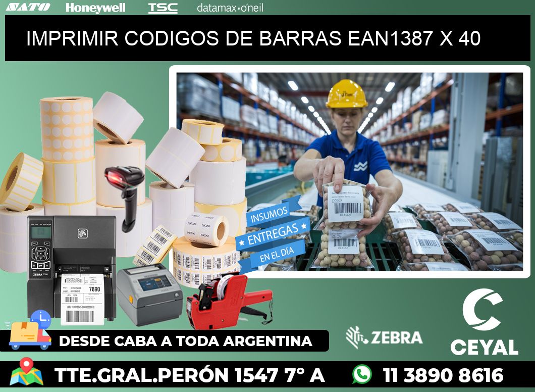 IMPRIMIR CODIGOS DE BARRAS EAN1387 x 40